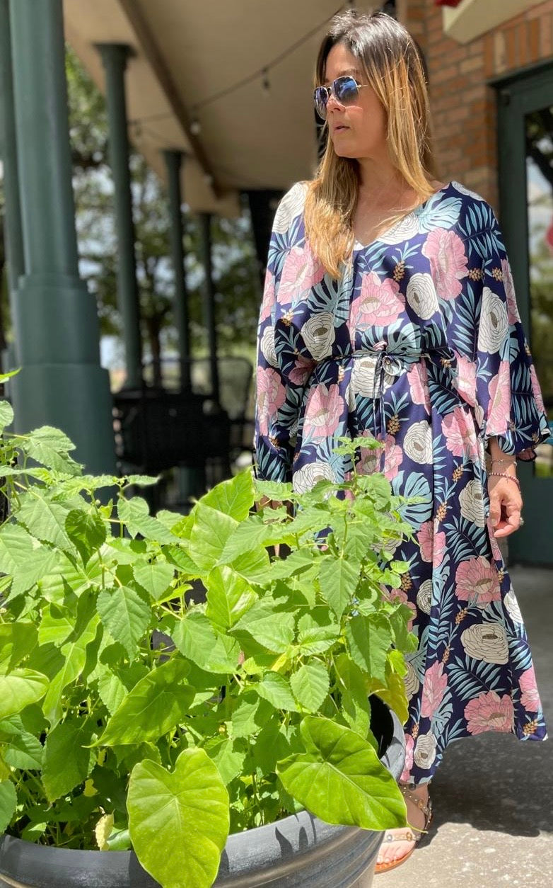 🌸Pink & Blue's Kaftan Midi