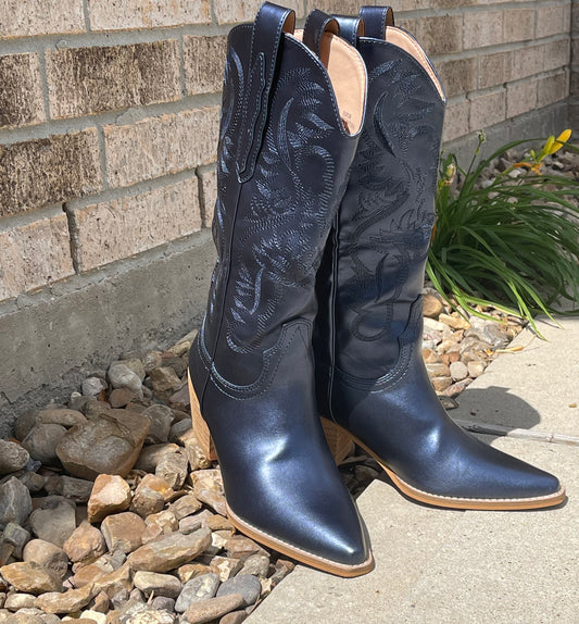 Metallic blue Cowgirl boots